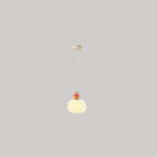Contemporary Nordic Round Pumpkin Shape Iron Plastic Shade 1-Light Pendant Light For Bedroom