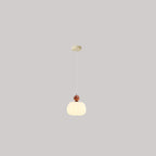 Contemporary Nordic Round Pumpkin Shape Iron Plastic Shade 1-Light Pendant Light For Bedroom