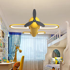 Lumendat Contemporary Creative Kids Airplane Iron Acrylic LED Chandelier For Bedroom Lumendat