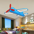 Lumendat Contemporary Creative Kids Airplane Iron Acrylic LED Chandelier For Bedroom Lumendat