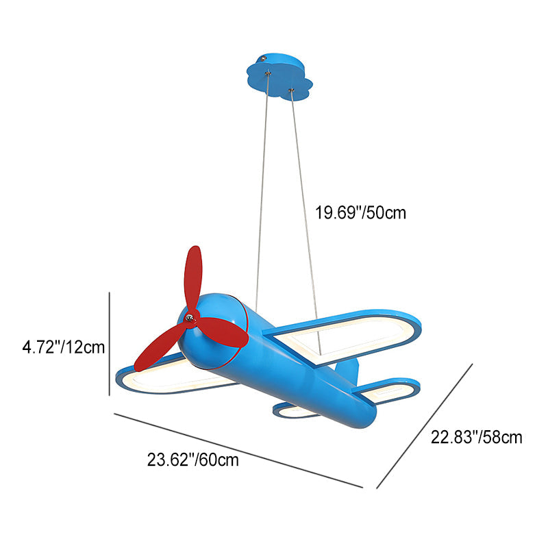 Lumendat Contemporary Creative Kids Airplane Iron Acrylic LED Chandelier For Bedroom Lumendat