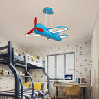 Lumendat Contemporary Creative Kids Airplane Iron Acrylic LED Chandelier For Bedroom Lumendat