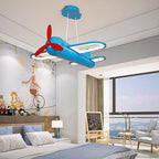 Lumendat Contemporary Creative Kids Airplane Iron Acrylic LED Chandelier For Bedroom Lumendat