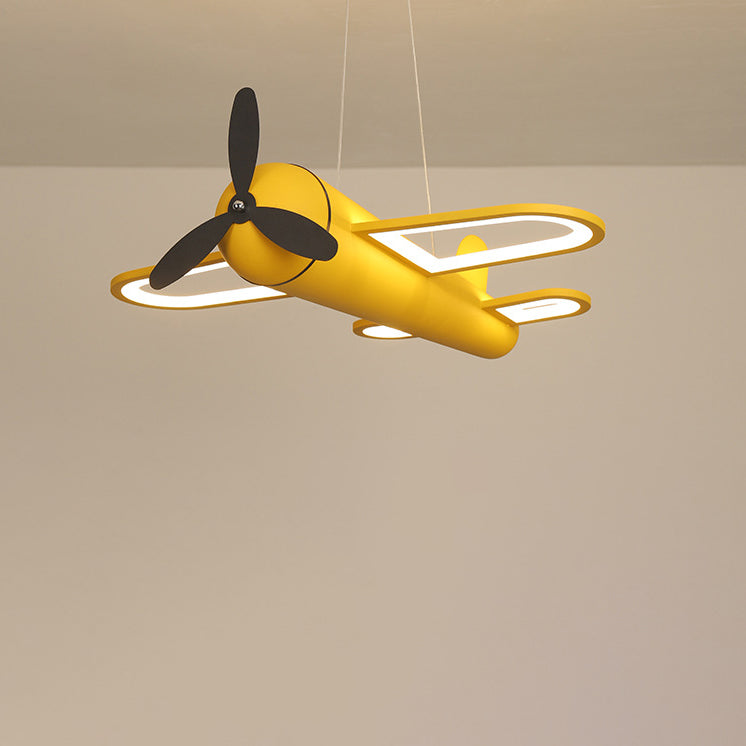 Lumendat Contemporary Creative Kids Airplane Iron Acrylic LED Chandelier For Bedroom Lumendat
