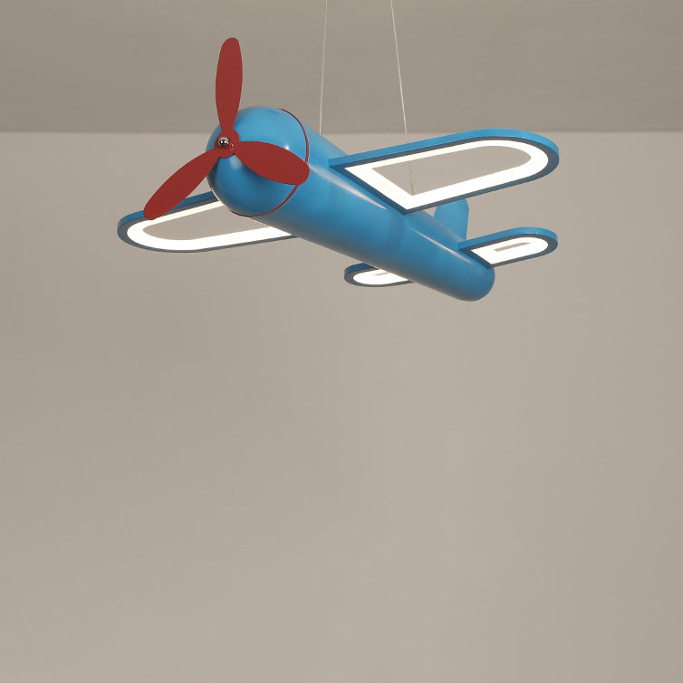 Lumendat Contemporary Creative Kids Airplane Iron Acrylic LED Chandelier For Bedroom Lumendat