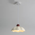 Modern Minimalist Round Flower Resin Shade Hardware Base 1-Light Pendant Light For Bedroom
