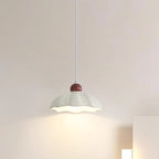 Modern Minimalist Round Flower Resin Shade Hardware Base 1-Light Pendant Light For Bedroom