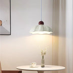 Modern Minimalist Round Flower Resin Shade Hardware Base 1-Light Pendant Light For Bedroom