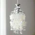 Contemporary Creative Round Shell Butterfly Grape Shape Glass Hardware 1-Light Pendant Light For Living Room