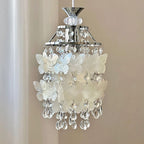 Contemporary Creative Round Shell Butterfly Grape Shape Glass Hardware 1-Light Pendant Light For Living Room