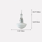 Contemporary Retro Round Dome Iron Glass Shade 1-Light Pendant Light For Living Room
