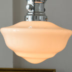 Contemporary Retro Round Dome Iron Glass Shade 1-Light Pendant Light For Living Room