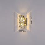 Modern Minimalist Cylindrical Stainless Steel Crystal 2/3/4/6 Light Wall Sconce Lamp For Living Room