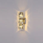 Modern Minimalist Cylindrical Stainless Steel Crystal 2/3/4/6 Light Wall Sconce Lamp For Living Room