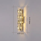 Modern Minimalist Cylindrical Stainless Steel Crystal 2/3/4/6 Light Wall Sconce Lamp For Living Room