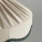 Traditional French Cream Round Cone Linen Fabric 1-light Pendant Light for Living Room BulbSquare