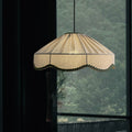 Traditional French Cream Round Cone Linen Fabric 1-light Pendant Light for Living Room BulbSquare