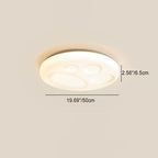Contemporary Creative Round Cat Paw Cheese Stripe Iron Plastic LED Flush Mount Ceiling Light For Bedroom