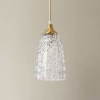 Modern Minimalist Flower Cup Shape Brass Glass 1-Light Pendant Light For Bedroom