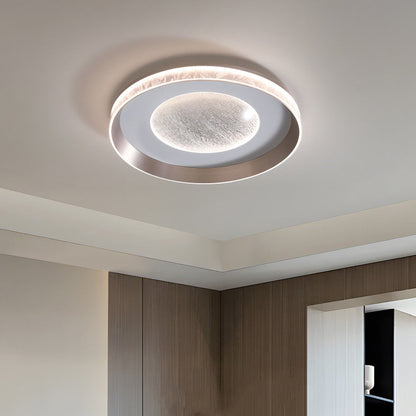 Modern Minimalist Round Star Aluminum Frame Acrylic LED Flush Mount Ceiling Light For Bedroom