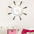 Lumendat Contemporary Coastal Kids Round Rudder Resin Twine Acrylic LED Wall Sconce Lamp For Bedroom Lumendat