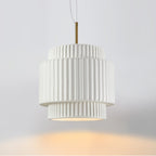 Modern Minimalist Striped Cylinder Resin 1-Light Pendant Light For Living Room