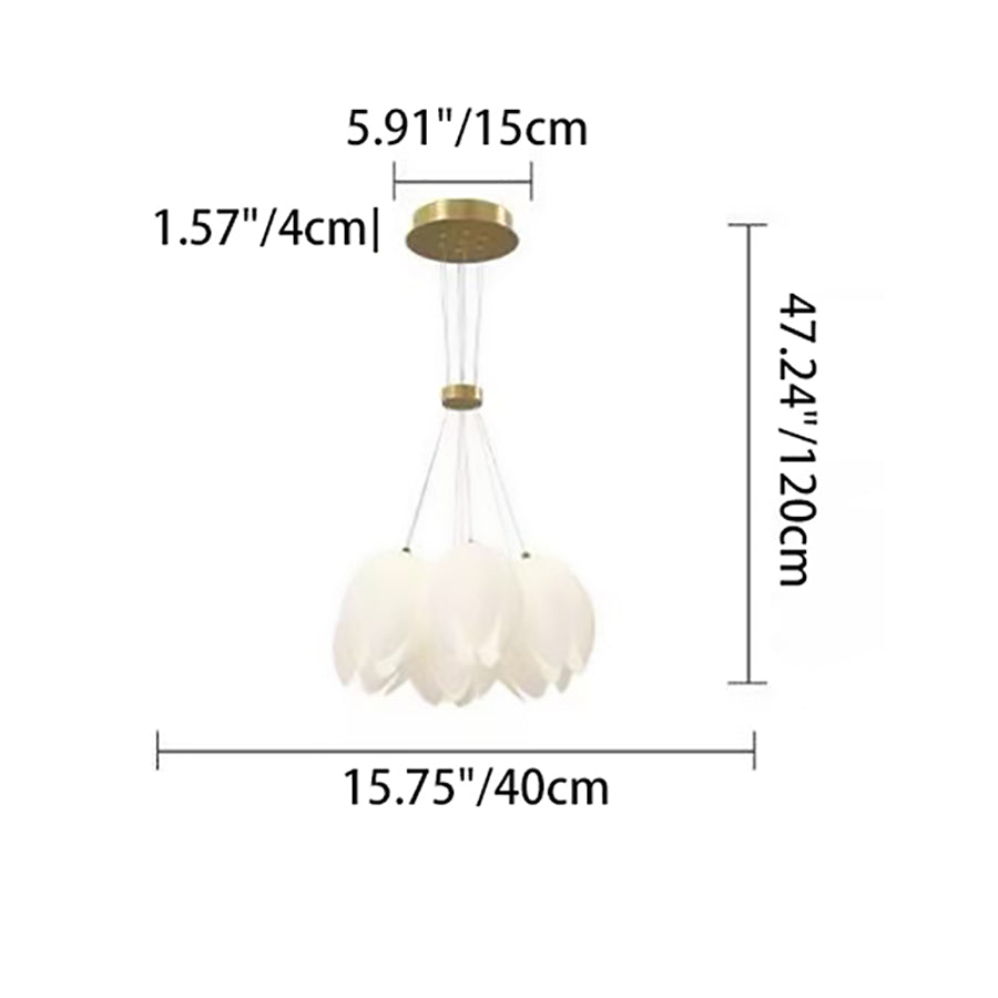 Contemporary Creative Tulip Iron Pe 7/13 Light Chandelier for Living Room BulbSquare