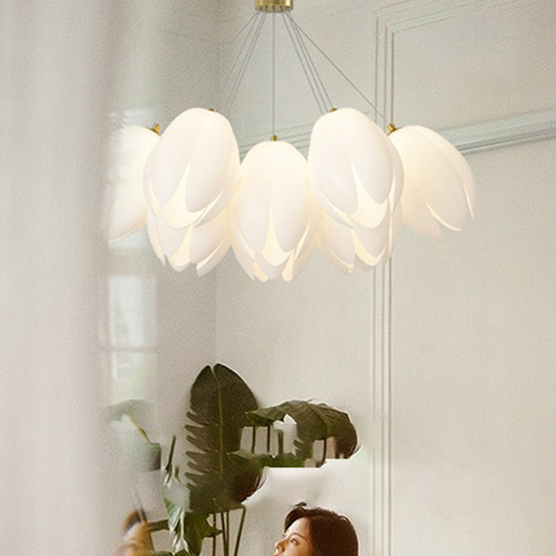 Contemporary Creative Tulip Iron Pe 7/13 Light Chandelier for Living Room BulbSquare
