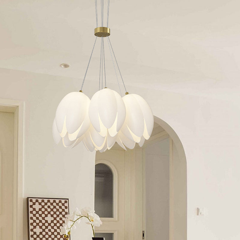 Contemporary Creative Tulip Iron Pe 7/13 Light Chandelier for Living Room