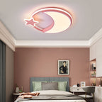 Lumendat Modern Minimalist Kids Star Moon Round Iron Acrylic LED Flush Mount Ceiling Light For Bedroom Lumendat