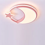Lumendat Modern Minimalist Kids Star Moon Round Iron Acrylic LED Flush Mount Ceiling Light For Bedroom Lumendat