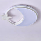 Lumendat Modern Minimalist Kids Star Moon Round Iron Acrylic LED Flush Mount Ceiling Light For Bedroom Lumendat