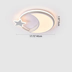 Lumendat Modern Minimalist Kids Star Moon Round Iron Acrylic LED Flush Mount Ceiling Light For Bedroom Lumendat