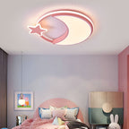 Lumendat Modern Minimalist Kids Star Moon Round Iron Acrylic LED Flush Mount Ceiling Light For Bedroom Lumendat
