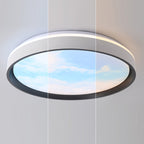 Contemporary Creative Round Sky Iron Acrylic LED Flush Mount Ceiling Light For Bedroom