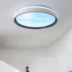Contemporary Creative Round Sky Iron Acrylic LED Flush Mount Ceiling Light For Bedroom