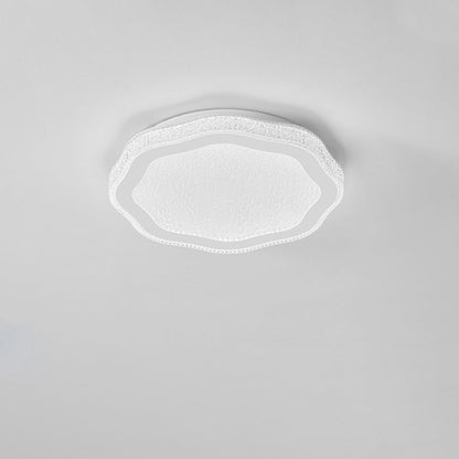 Modern Minimalist Irregular Round Flower Iron Acrylic Crystal LED Flush Mount Ceiling Light For Bedroom