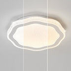 Modern Minimalist Irregular Round Flower Iron Acrylic Crystal LED Flush Mount Ceiling Light For Bedroom