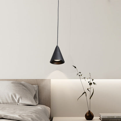 Modern Minimalist Cone Aluminum LED Pendant Light for Bedroom