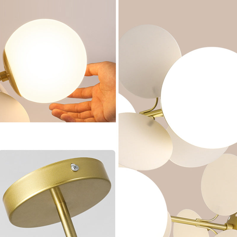 Contemporary Creative Branch Globe Round Piece Metal Glass Acrylic 4/6/8 Light Flush Mount Ceiling Light For Bedroom Lumendat
