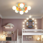 Contemporary Creative Branch Globe Round Piece Metal Glass Acrylic 4/6/8 Light Flush Mount Ceiling Light For Bedroom Lumendat