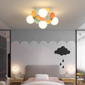 Contemporary Creative Branch Globe Round Piece Metal Glass Acrylic 4/6/8 Light Flush Mount Ceiling Light For Bedroom Lumendat