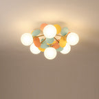 Contemporary Creative Branch Globe Round Piece Metal Glass Acrylic 4/6/8 Light Flush Mount Ceiling Light For Bedroom Lumendat