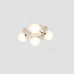 Contemporary Creative Branch Globe Round Piece Metal Glass Acrylic 4/6/8 Light Flush Mount Ceiling Light For Bedroom Lumendat