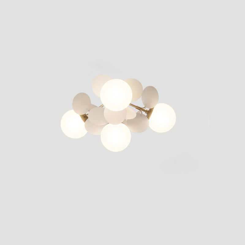 Contemporary Creative Branch Globe Round Piece Metal Glass Acrylic 4/6/8 Light Flush Mount Ceiling Light For Bedroom Lumendat