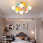 Contemporary Creative Branch Globe Round Piece Metal Glass Acrylic 4/6/8 Light Flush Mount Ceiling Light For Bedroom Lumendat