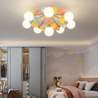 Contemporary Creative Branch Globe Round Piece Metal Glass Acrylic 4/6/8 Light Flush Mount Ceiling Light For Bedroom Lumendat