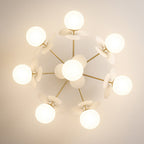 Contemporary Creative Branch Globe Round Piece Metal Glass Acrylic 4/6/8 Light Flush Mount Ceiling Light For Bedroom Lumendat