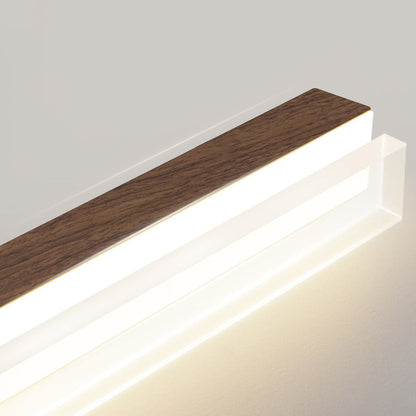 Modern Minimalist Rectangular Bar Aluminum Acrylic LED Island Light Chandelier for Dining Room