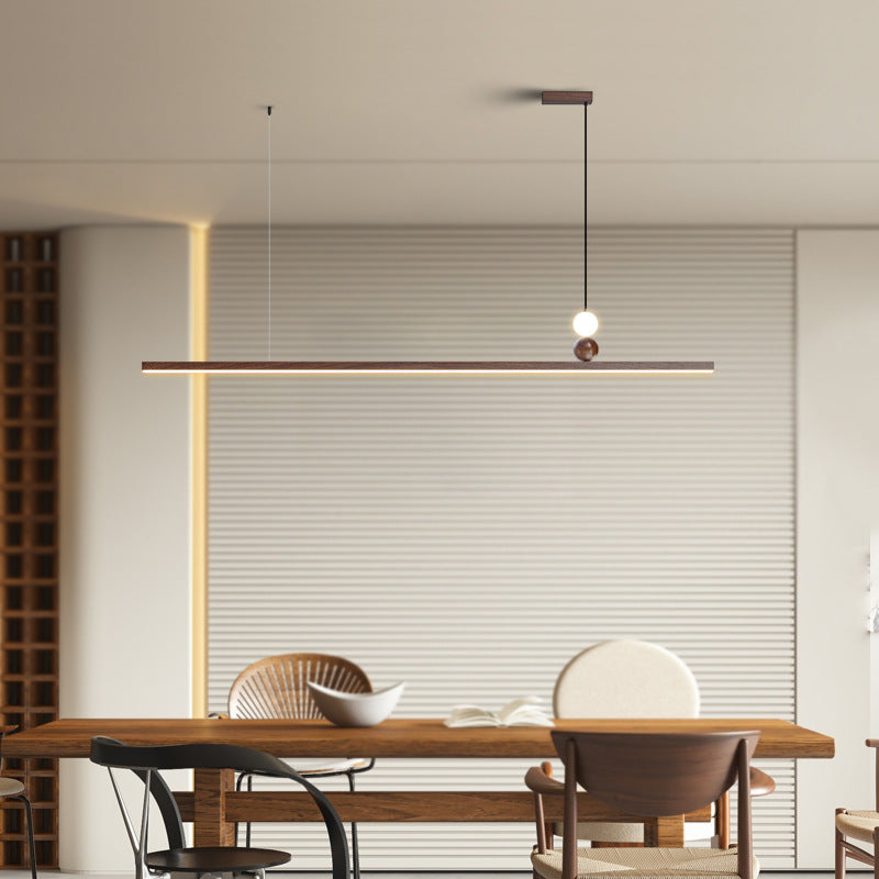 Modern Minimalist Rectangular Bar Aluminum Acrylic LED Island Light Chandelier for Dining Room BulbSquare